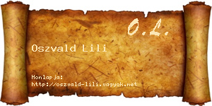 Oszvald Lili névjegykártya